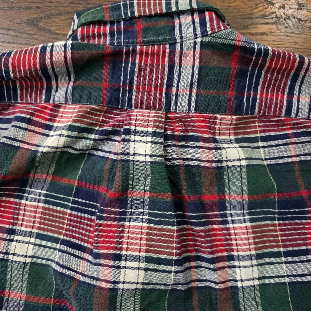 Ralph Lauren Classic Fit Plaid Button Down Shirt Mens 15 32/33 Red Green Tartan